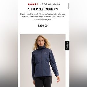 Arc’teryx atom jacket navy - PERFECT CONDITION